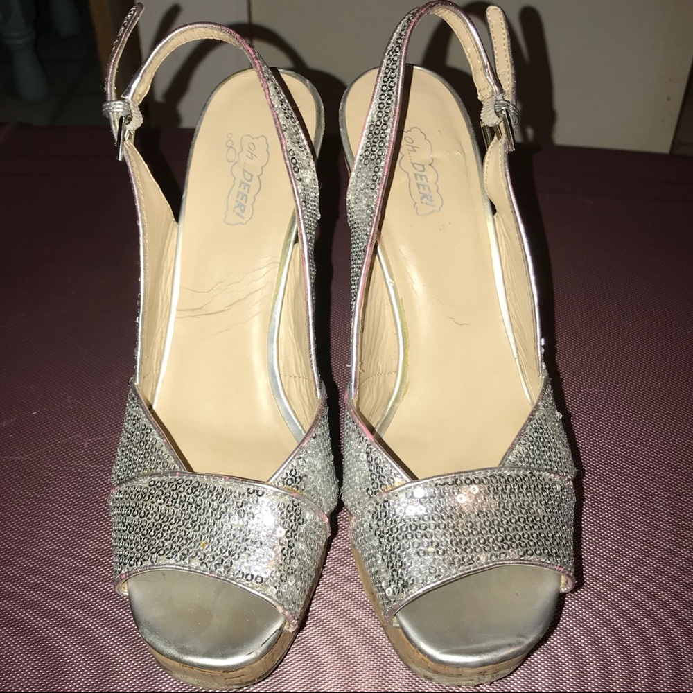 Sparkly silver shoes